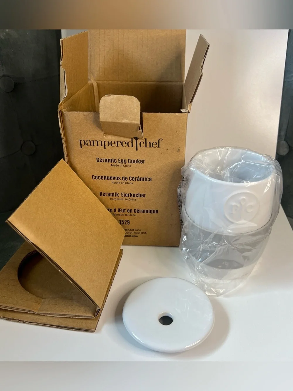 Pampered Chef Ceramic Egg Cooker #1529 Brand new in box